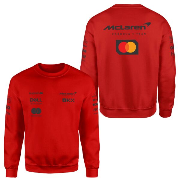 McLaren Racing 2025 Teamline Sweatshirt L - Kırmızı