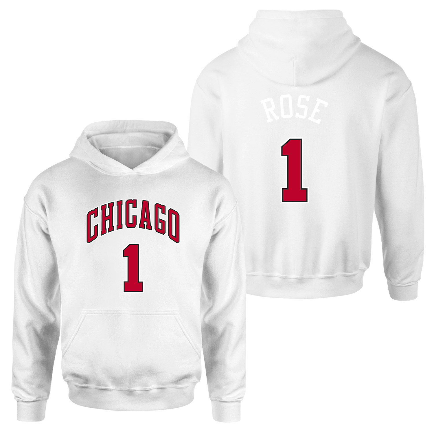 Derrick Rose Chicago THRBCK 1 Forma Hoodie L - Beyaz