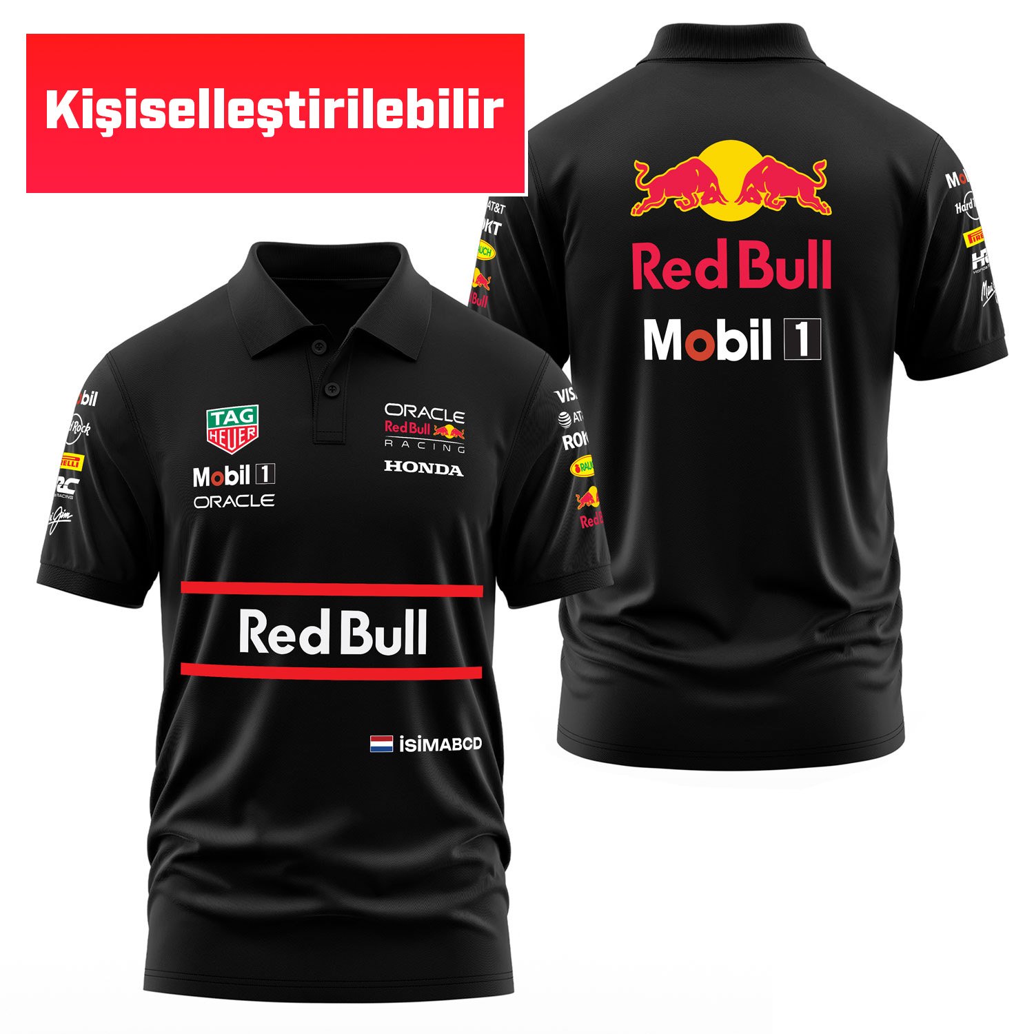 Red Bull Racing Teamline 2025 Driver Edition Kişiselleştirilebilir Polo Tişört