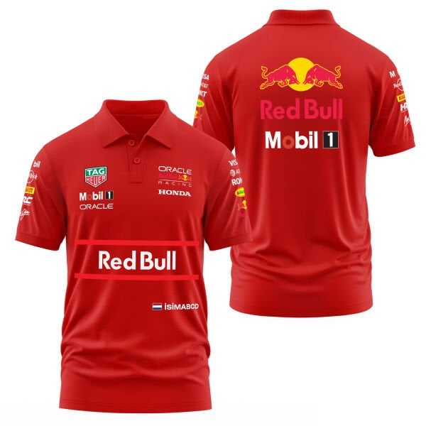 Red Bull Racing Teamline 2025 Driver Edition Kişiselleştirilebilir Polo Tişört