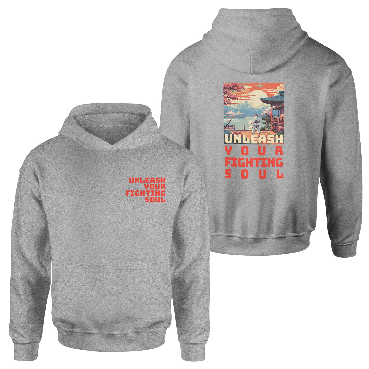 Unleash Your Fighting Soul | Karate Man Hoodie XL - Gri