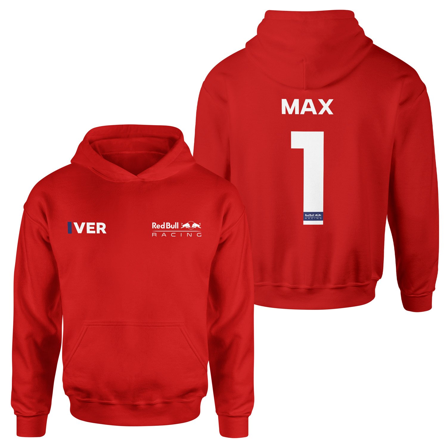 Max Verstappen Red Bull Racing White #1 Hoodie S - Kırmızı
