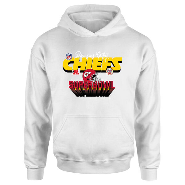 Kansas City Chiefs SB Champions Hoodie S - Beyaz