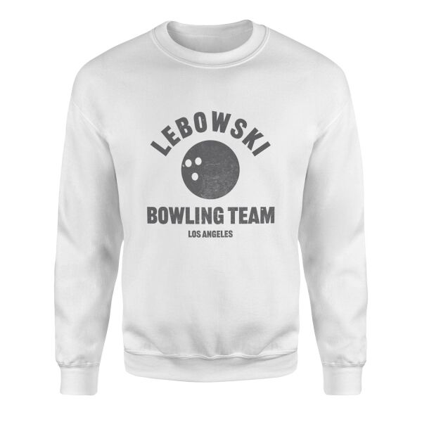 Lebowski Bowling Team Sweatshirt S - Beyaz