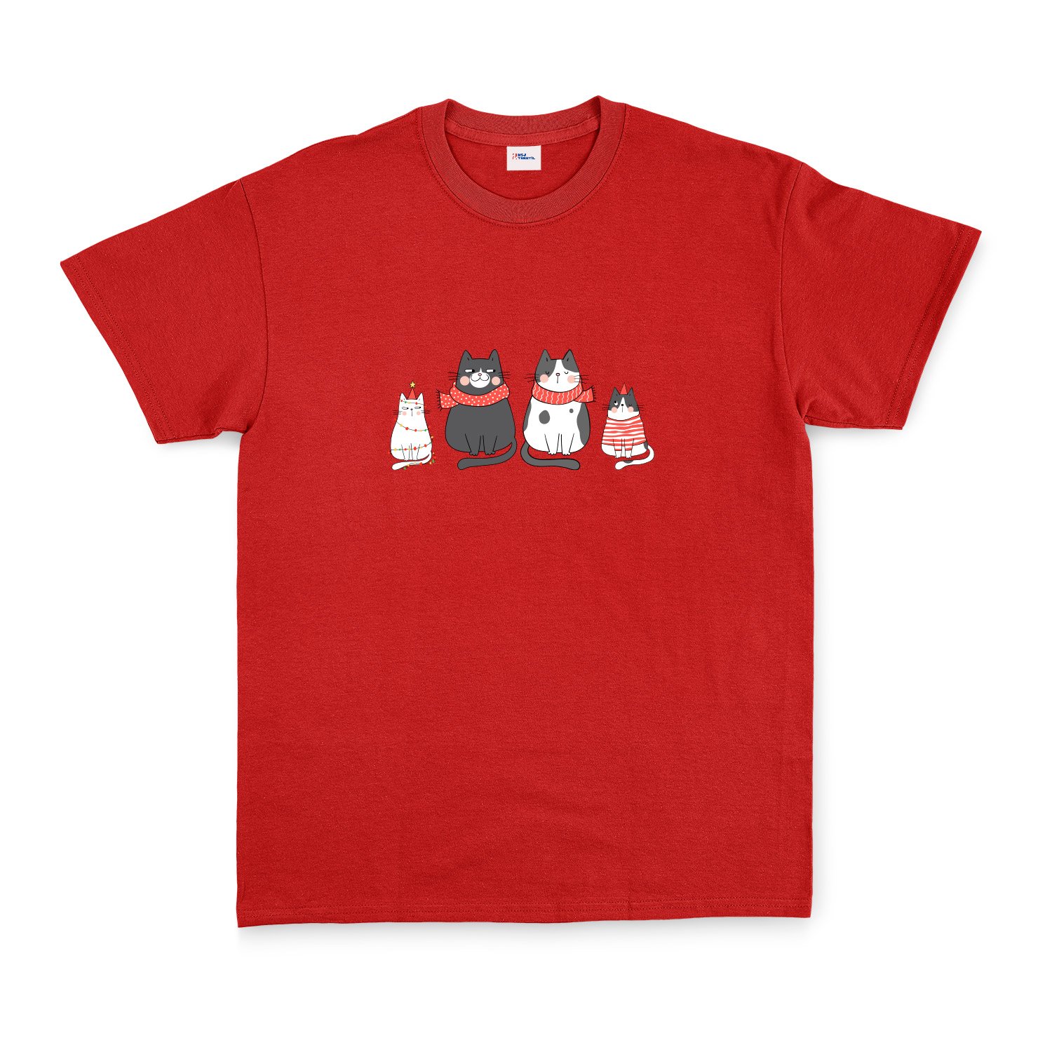 Cat Family Tişört S - Kırmızı