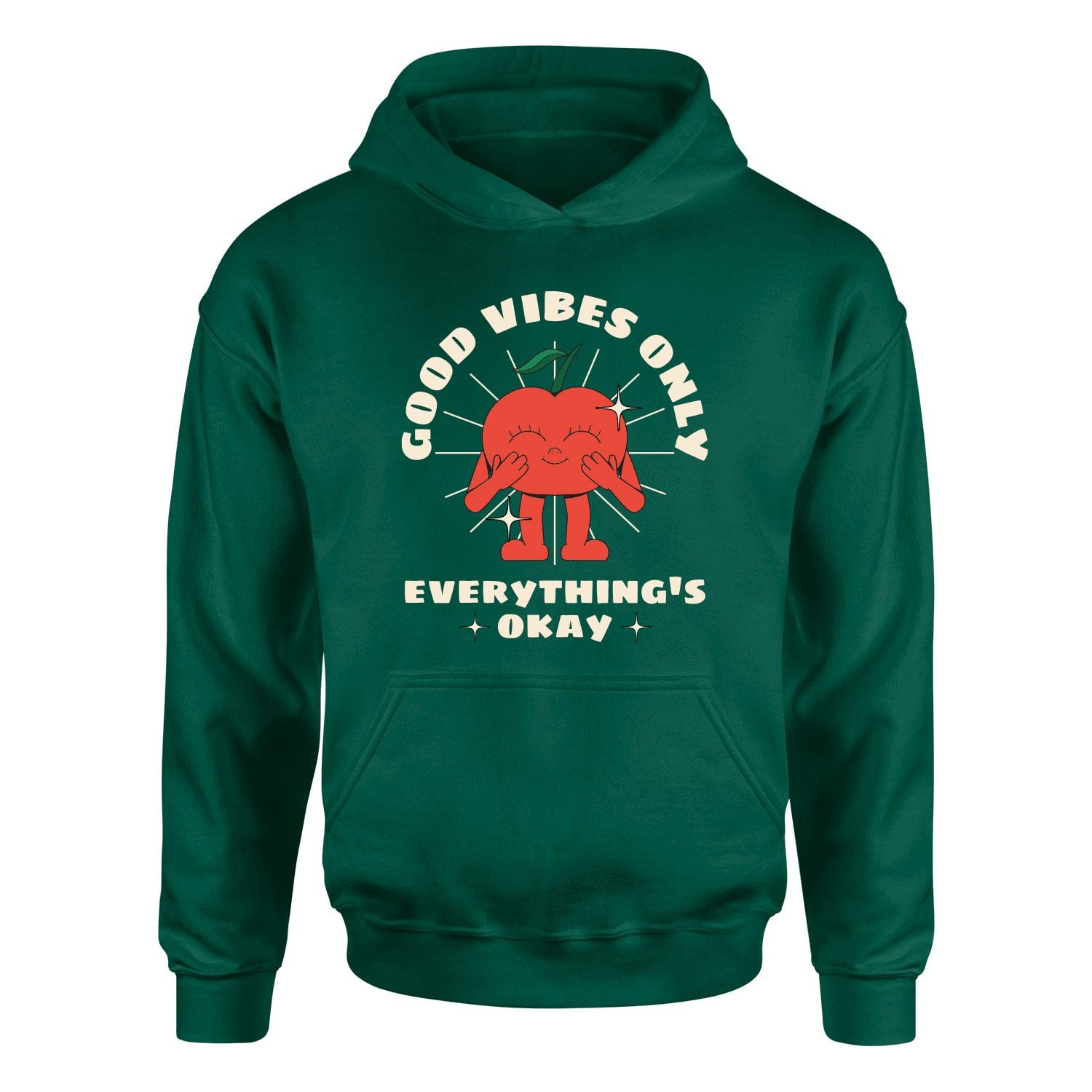 Good Vibes Only Hoodie L - Nefti Yeşili