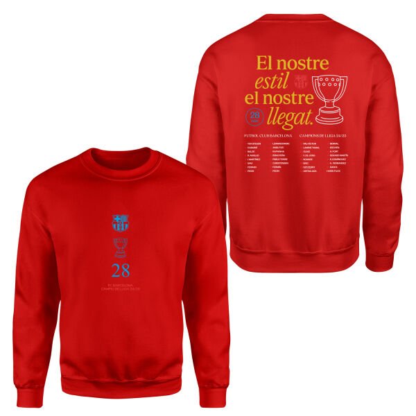 Barcelona Champions 25 Sweatshirt S - Kırmızı
