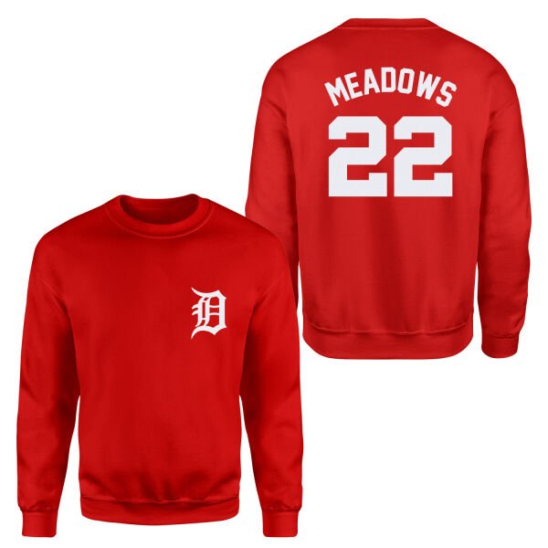 Parker Meadows 22 Detroit Tigers Jersey Sweatshirt XL - Kırmızı