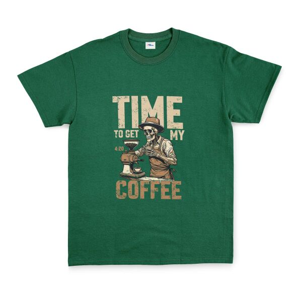 Time to Get My Coffee Tişört S - Nefti Yeşili