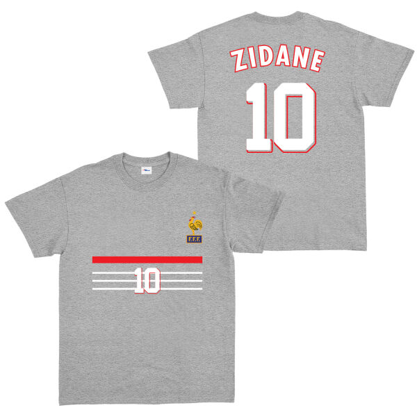 Zinedine Zidane 98 Fransa Tişört M - Gri