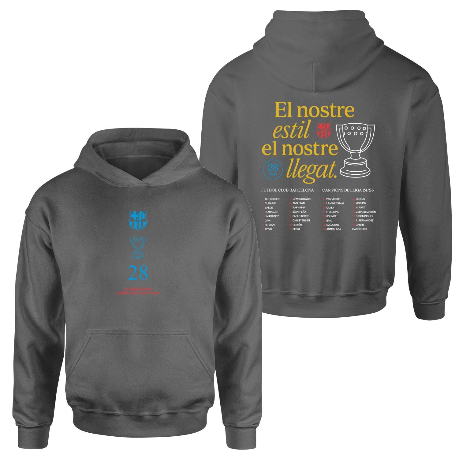 Barcelona Champions 25 Hoodie XL - Füme