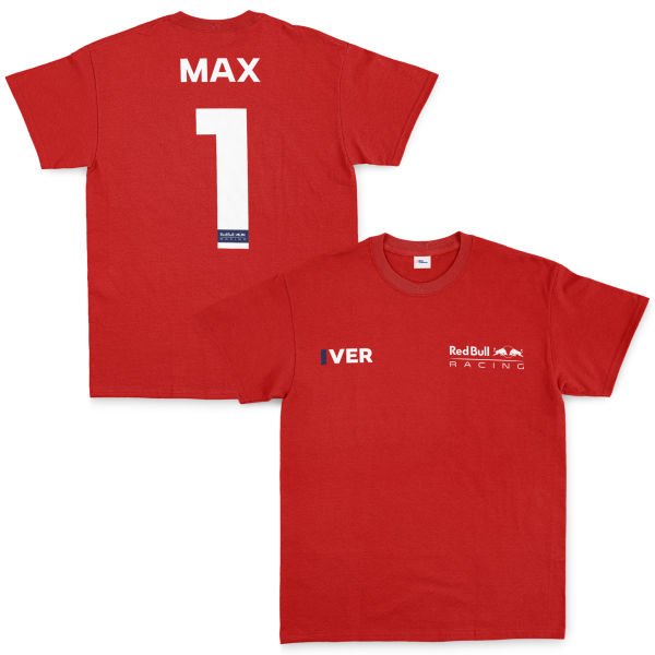 Max Verstappen Red Bull Racing White #1 Tişört M - Kırmızı
