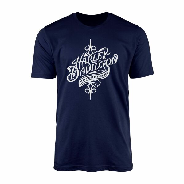 Harley-Davidson Motorcycles W Tişört L - İndigo Mavisi
