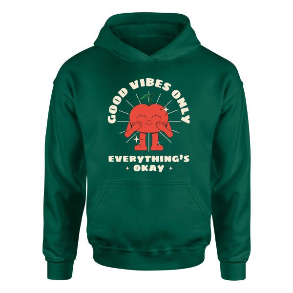 Good Vibes Only Hoodie XL - Nefti Yeşili