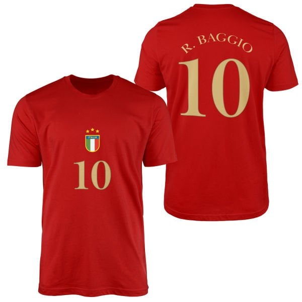 Roberto Baggio 10 Forma Tişört XL - Kırmızı