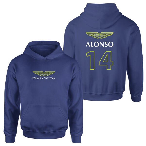 Fernando Alonso | Aston Martin Basic Hoodie M - İndigo Mavisi