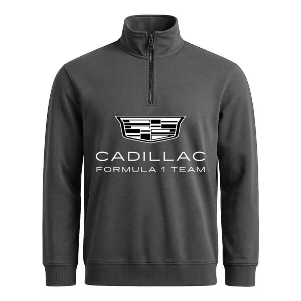 Cadillac Big Yarım Fermuarlı Sweatshirt L - Füme