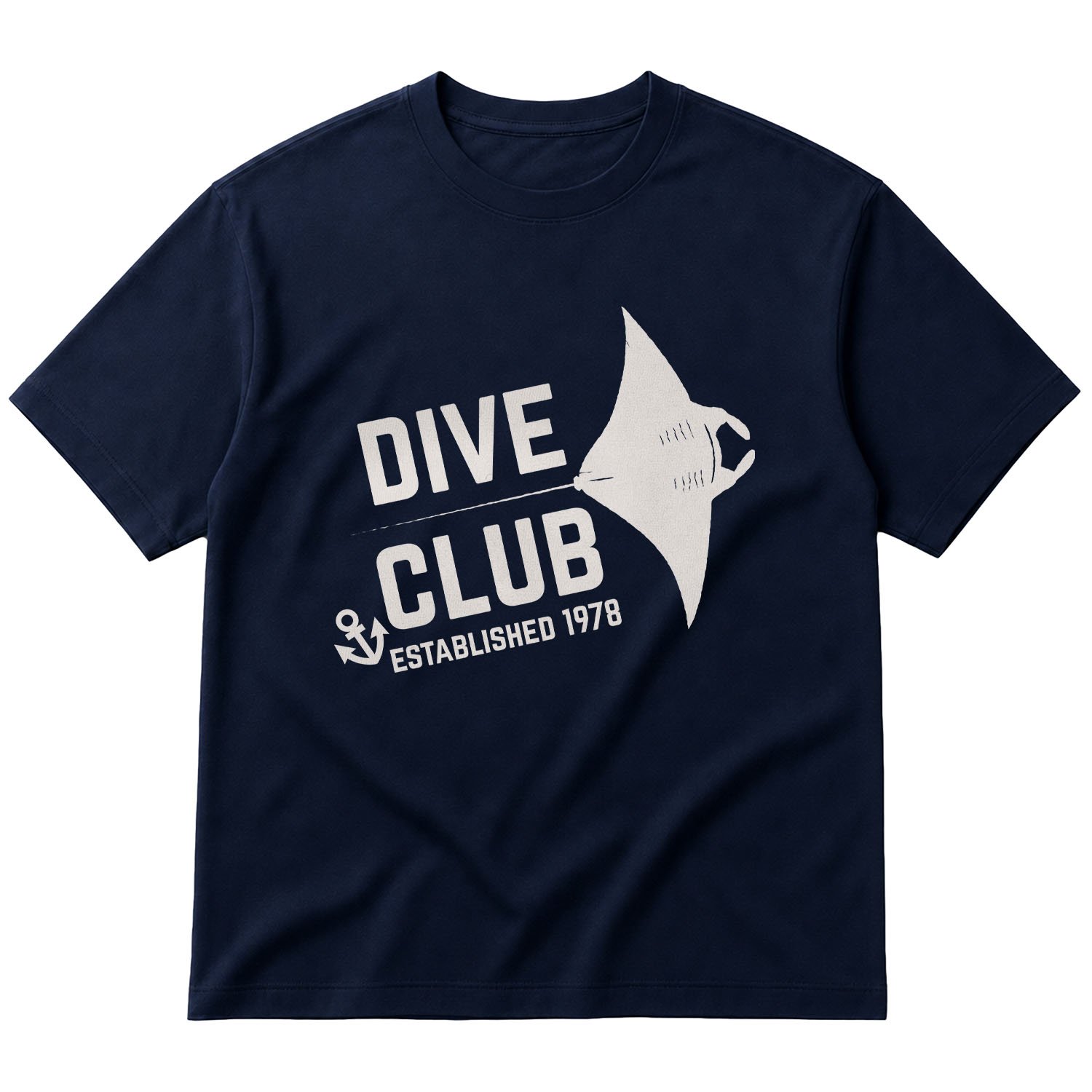 Dive Club Oversize Tişört L - İndigo Mavisi