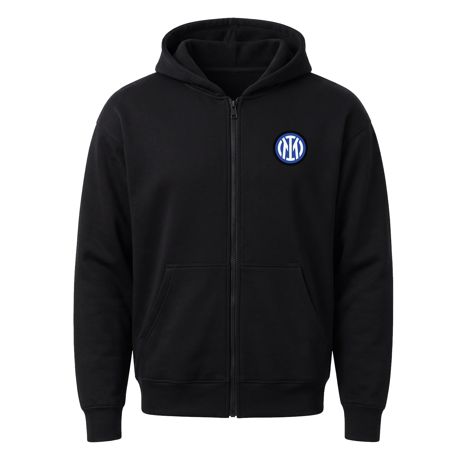Inter Fermuarlı Kapüşonlu Sweatshirt