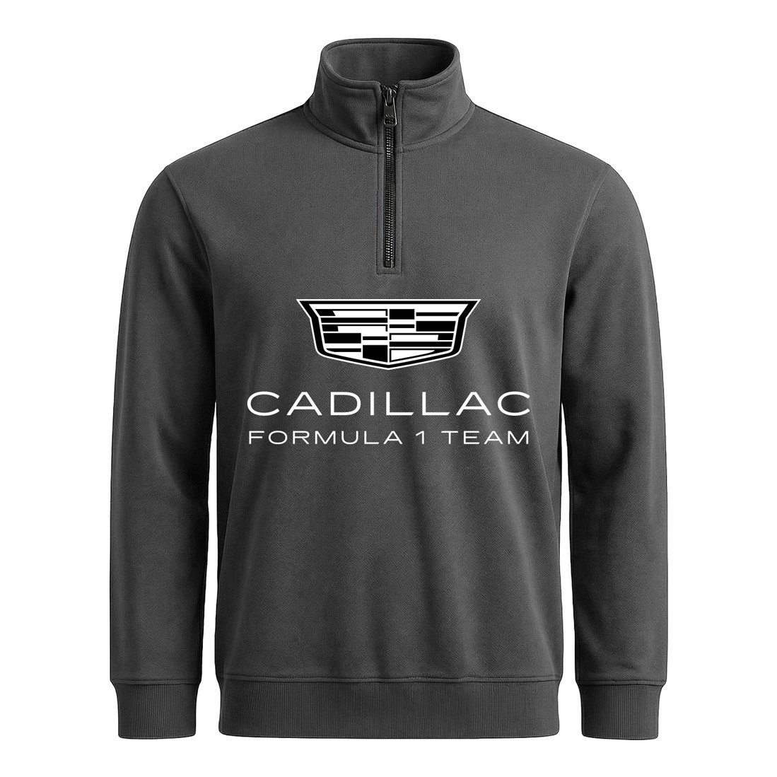 Cadillac Big Yarım Fermuarlı Sweatshirt XL - Füme