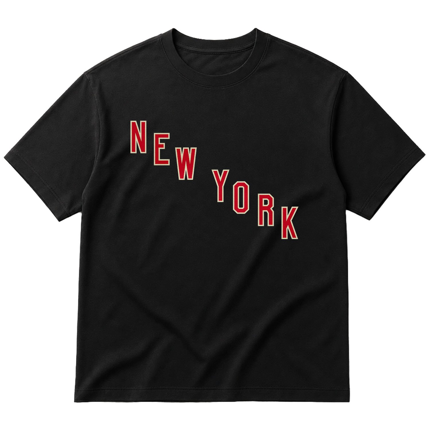 New York Rangers Shield Oversize Tişört XL - Siyah
