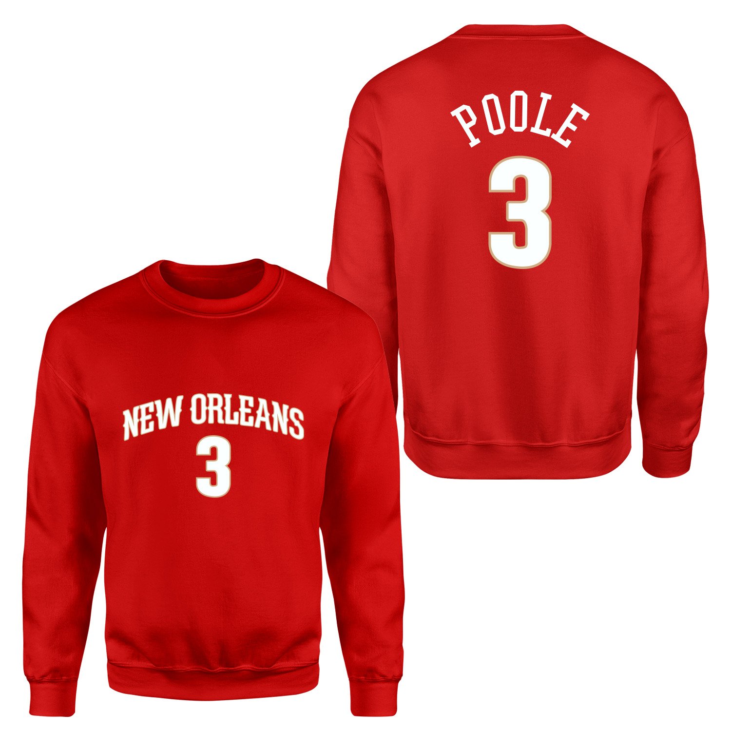 Jordan Poole New Orleans Forma Sweatshirt M - Kırmızı