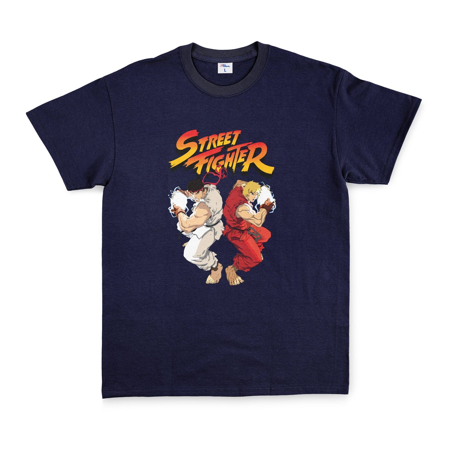Street Fighter Tişört XXL - İndigo Mavisi
