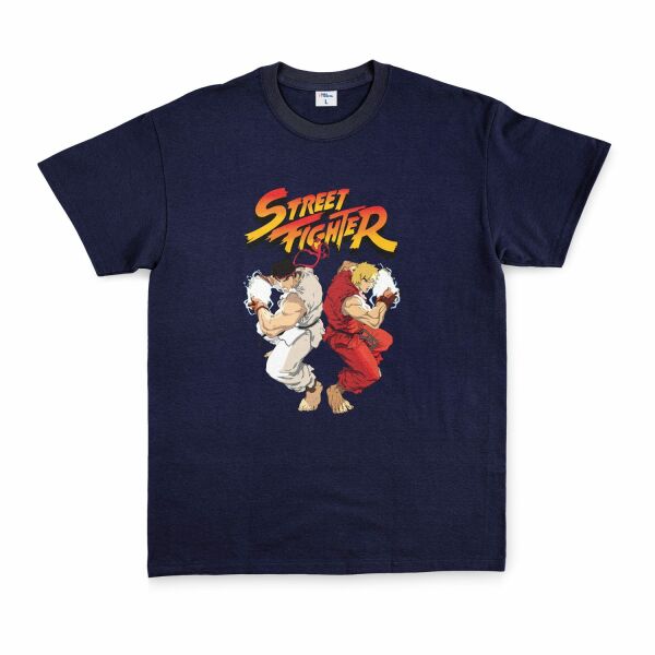 Street Fighter Tişört XXL - İndigo Mavisi