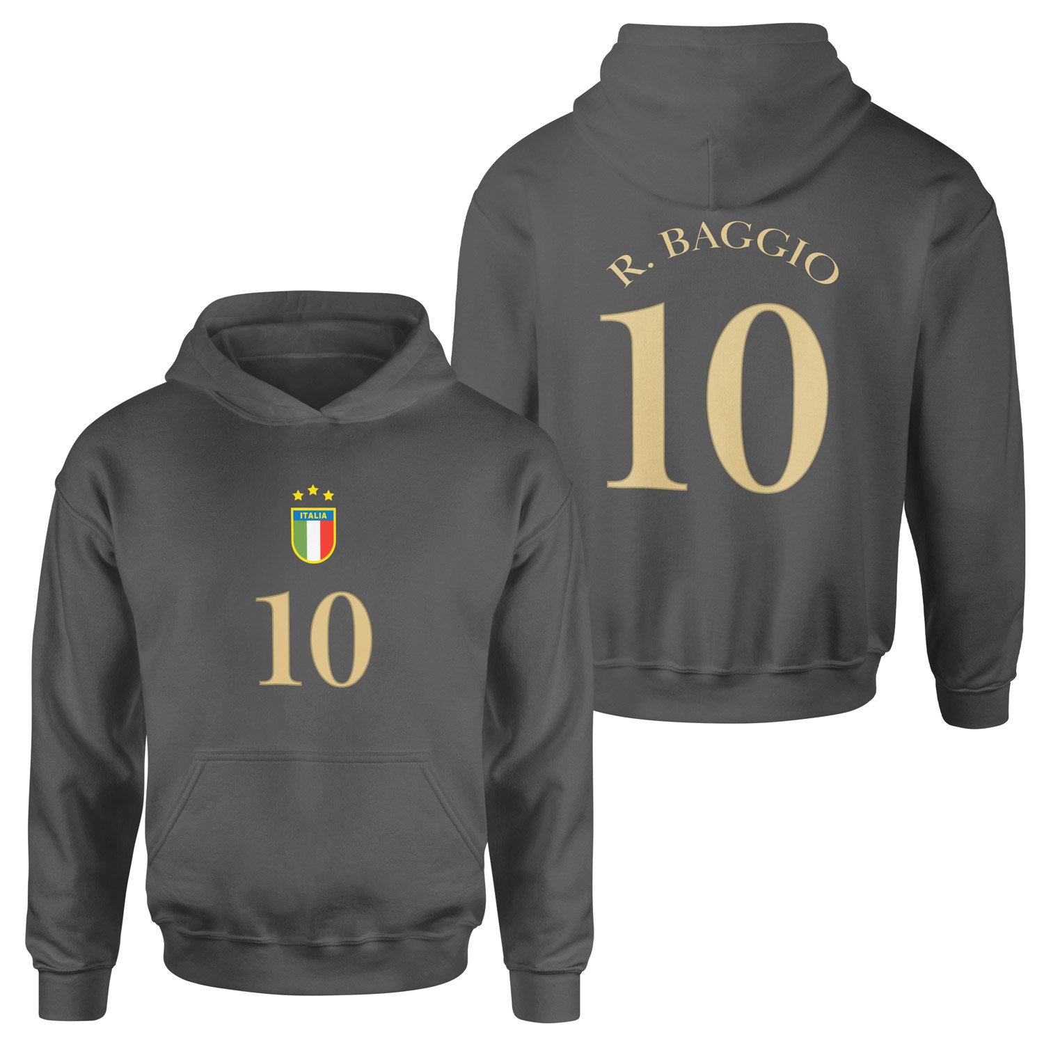 Roberto Baggio 10 Forma Hoodie XXL - Füme