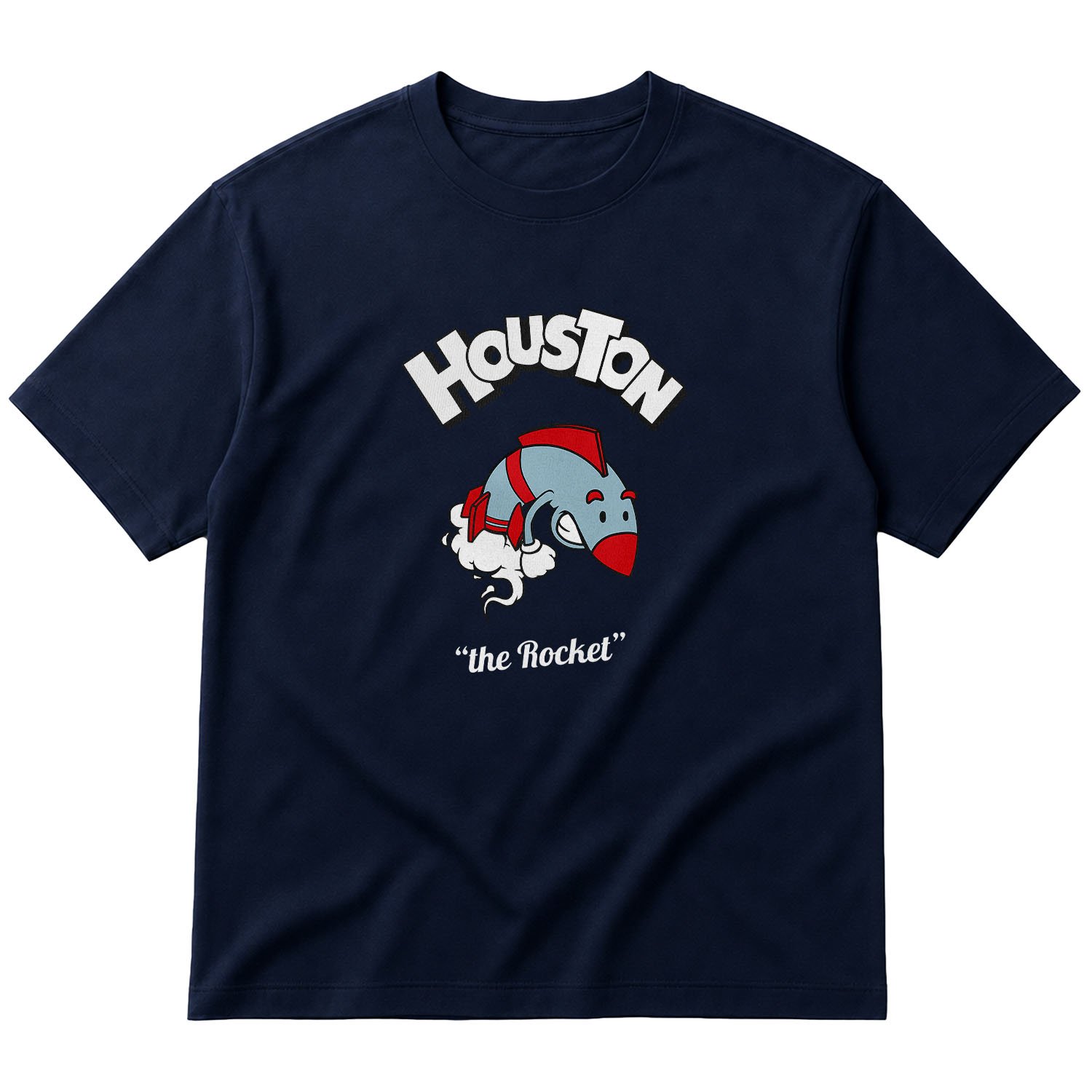 Houston Cartoon Oversize Tişört L - İndigo Mavisi