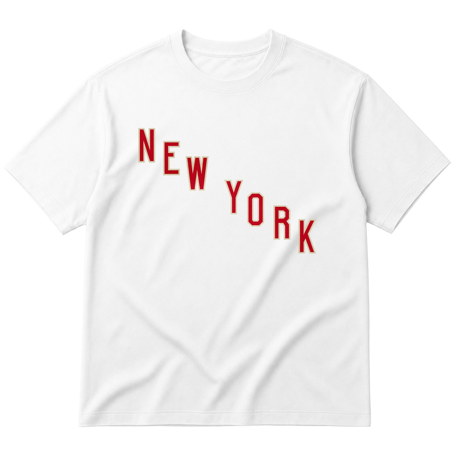 New York Rangers Shield Oversize Tişört S - Beyaz