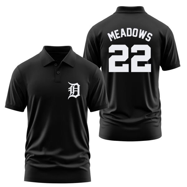 Parker Meadows 22 Detroit Tigers Jersey Polo Tişört S - Siyah