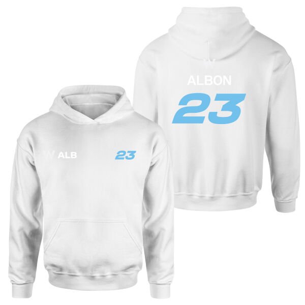 Alexander Albon 23 Driver Basic Hoodie L - Beyaz