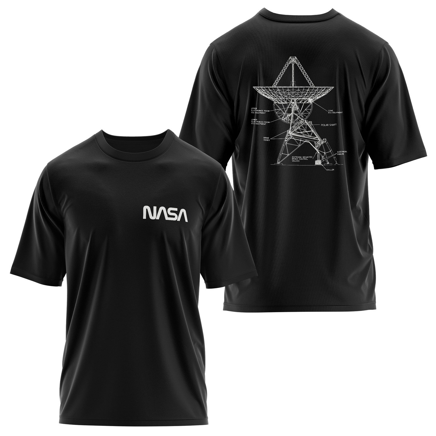 NASA Retro Mechanisms Graphic v3.0 Oversize Tişört