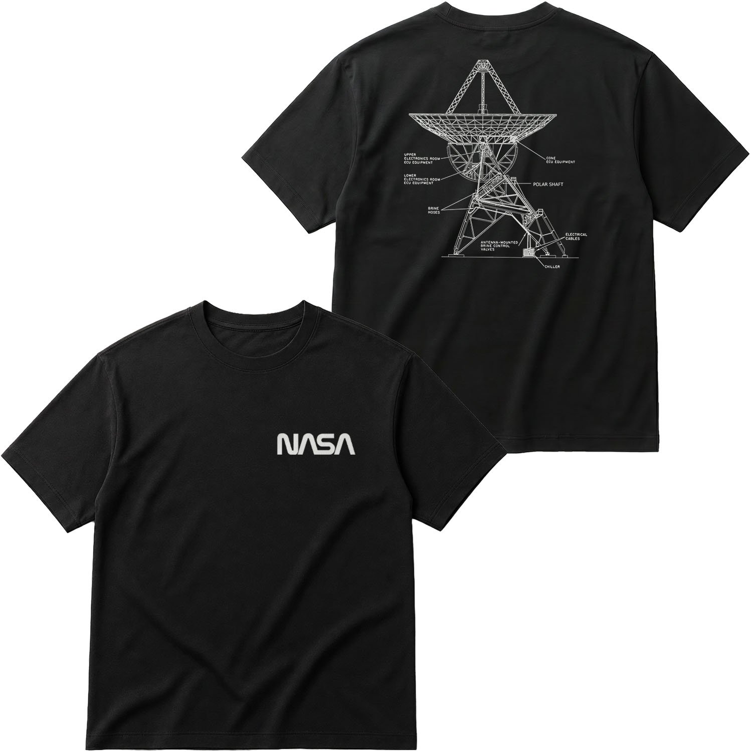 NASA Retro Mechanisms Graphic v3.0 Oversize Tişört