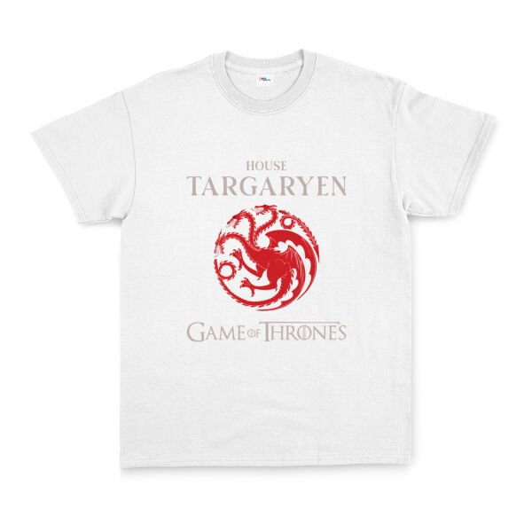 House Targaryen Tişört L - Beyaz