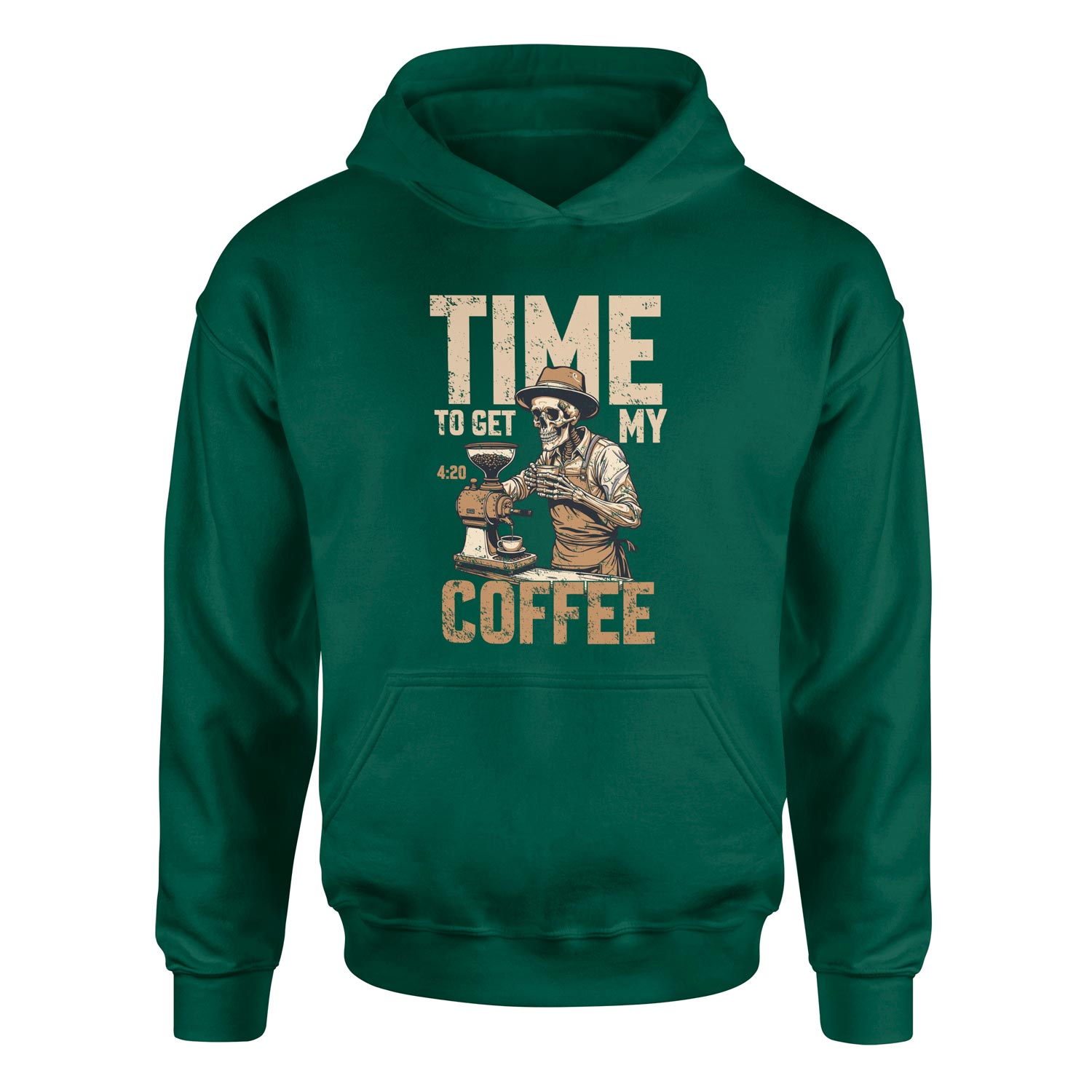 Time to Get My Coffee Hoodie XXL - Nefti Yeşili