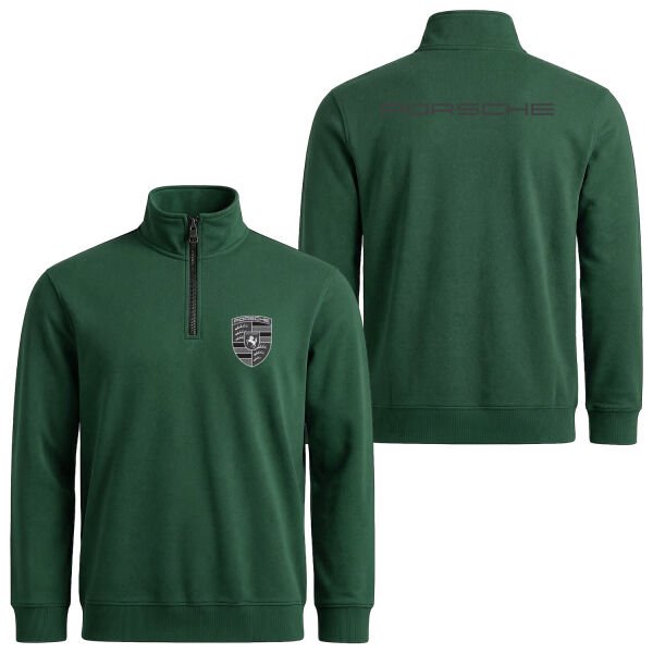 Porsche Muted Black Yarım Fermuarlı Sweatshirt M - Nefti Yeşili
