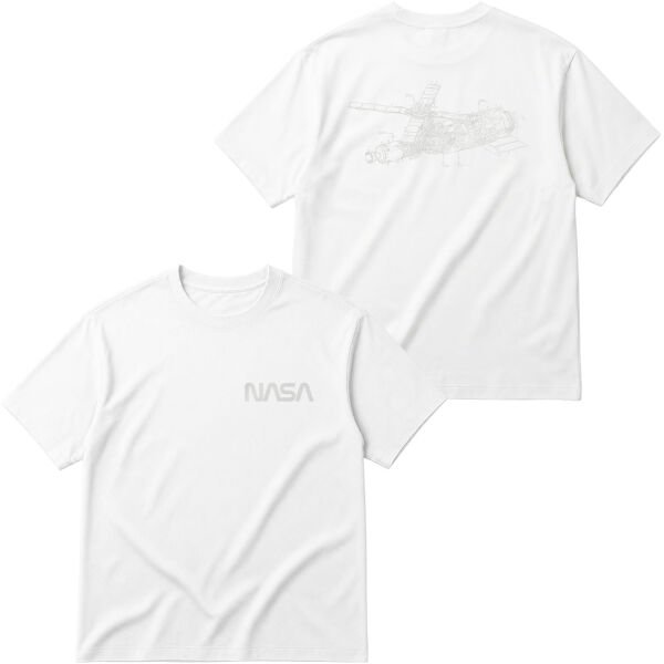 NASA Retro Mechanisms Graphic v2.0 Oversize Tişört L - Beyaz