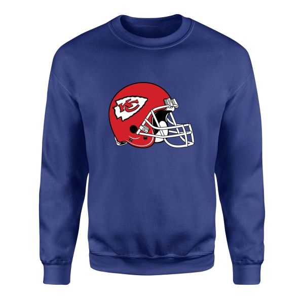 Kansas City Chiefs Helmet Sweatshirt L - İndigo Mavisi
