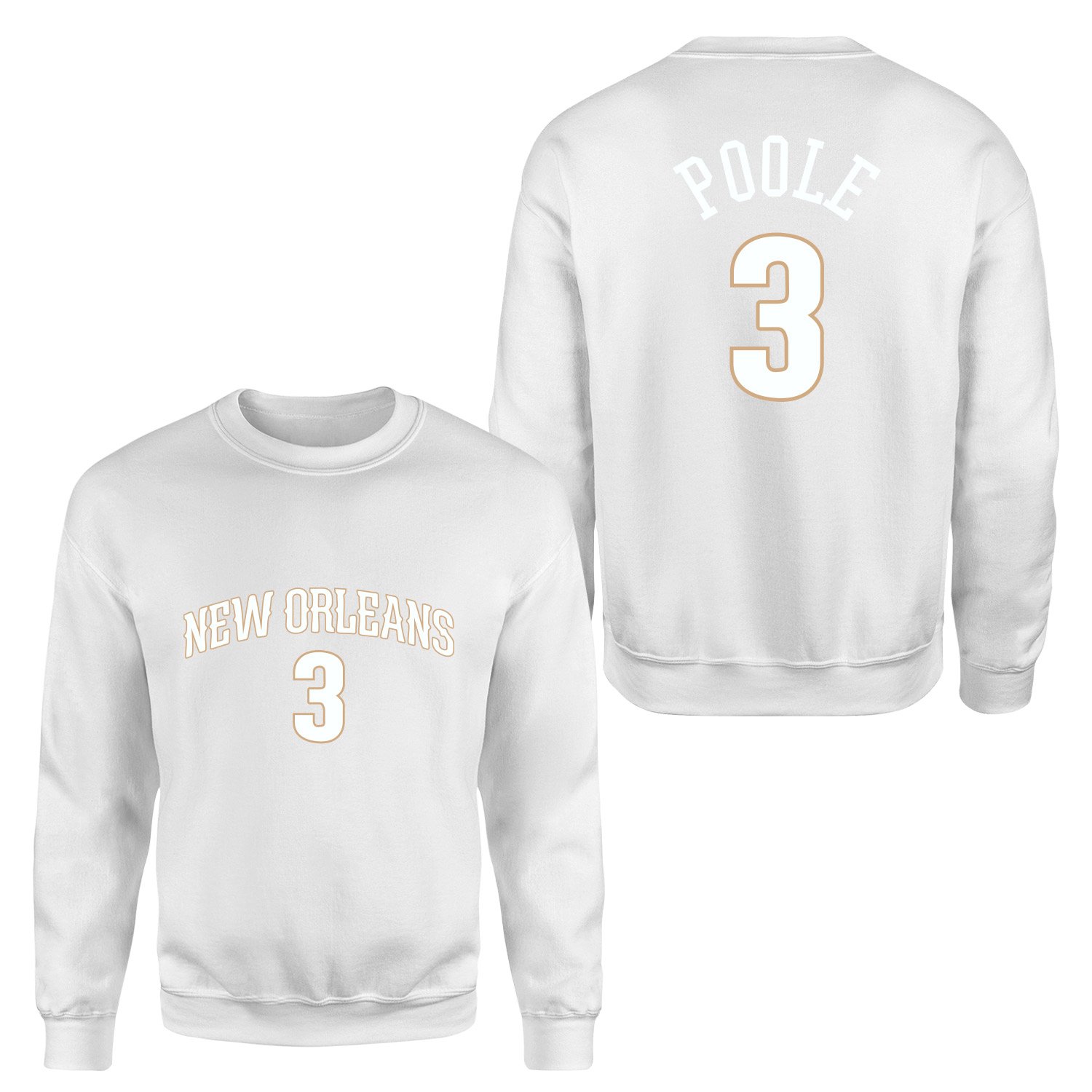 Jordan Poole New Orleans Forma Sweatshirt S - Beyaz