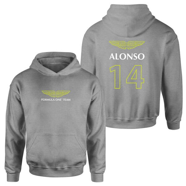 Fernando Alonso | Aston Martin Basic Hoodie L - Gri