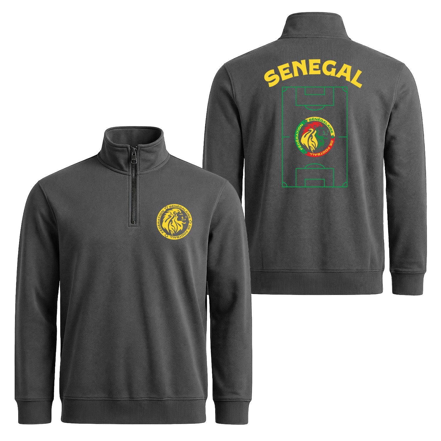Senegal Dünya Kupası 2026 Yarım Fermuarlı Sweatshirt S - Füme