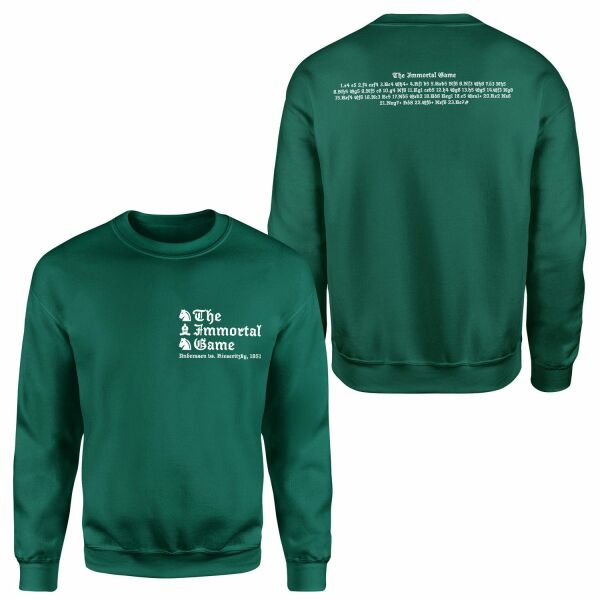 Immortal Game - Anderssen vs Kieseritzky (1851) Sweatshirt M - Nefti Yeşili