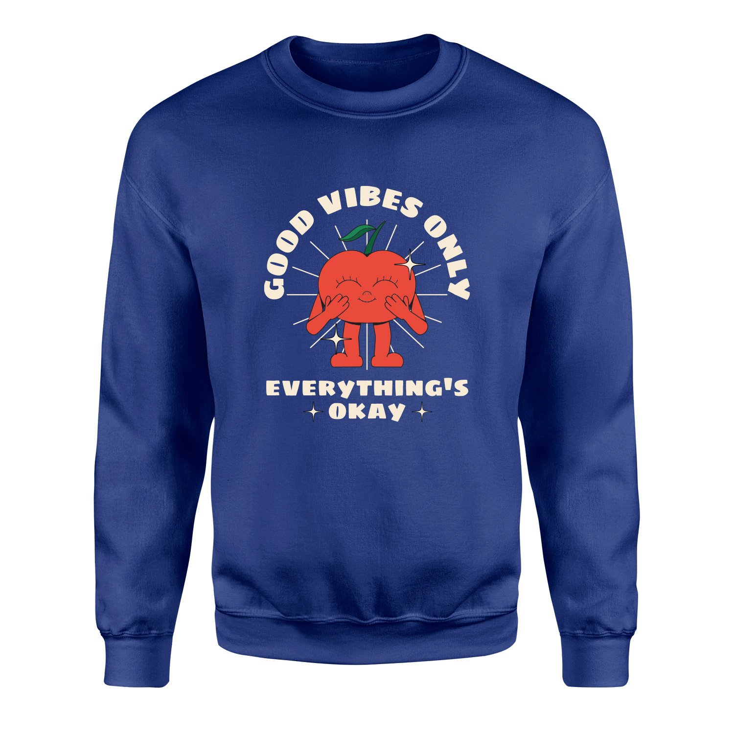 Good Vibes Only Sweatshirt S - İndigo Mavisi