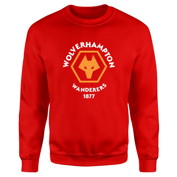 Wolverhampton Wanderers Shield Sweatshirt M - Kırmızı