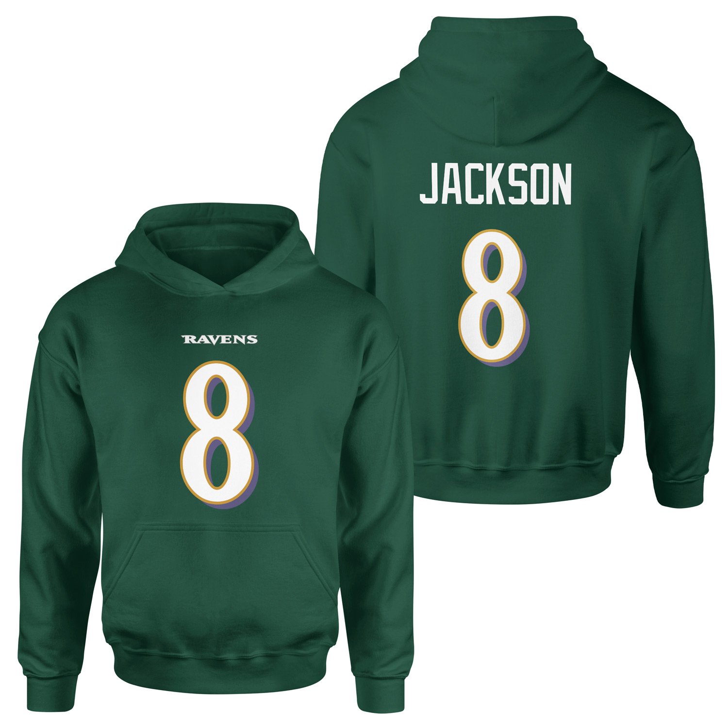 Lamar Jackson Baltimore Ravens Hoodie M - Nefti Yeşili