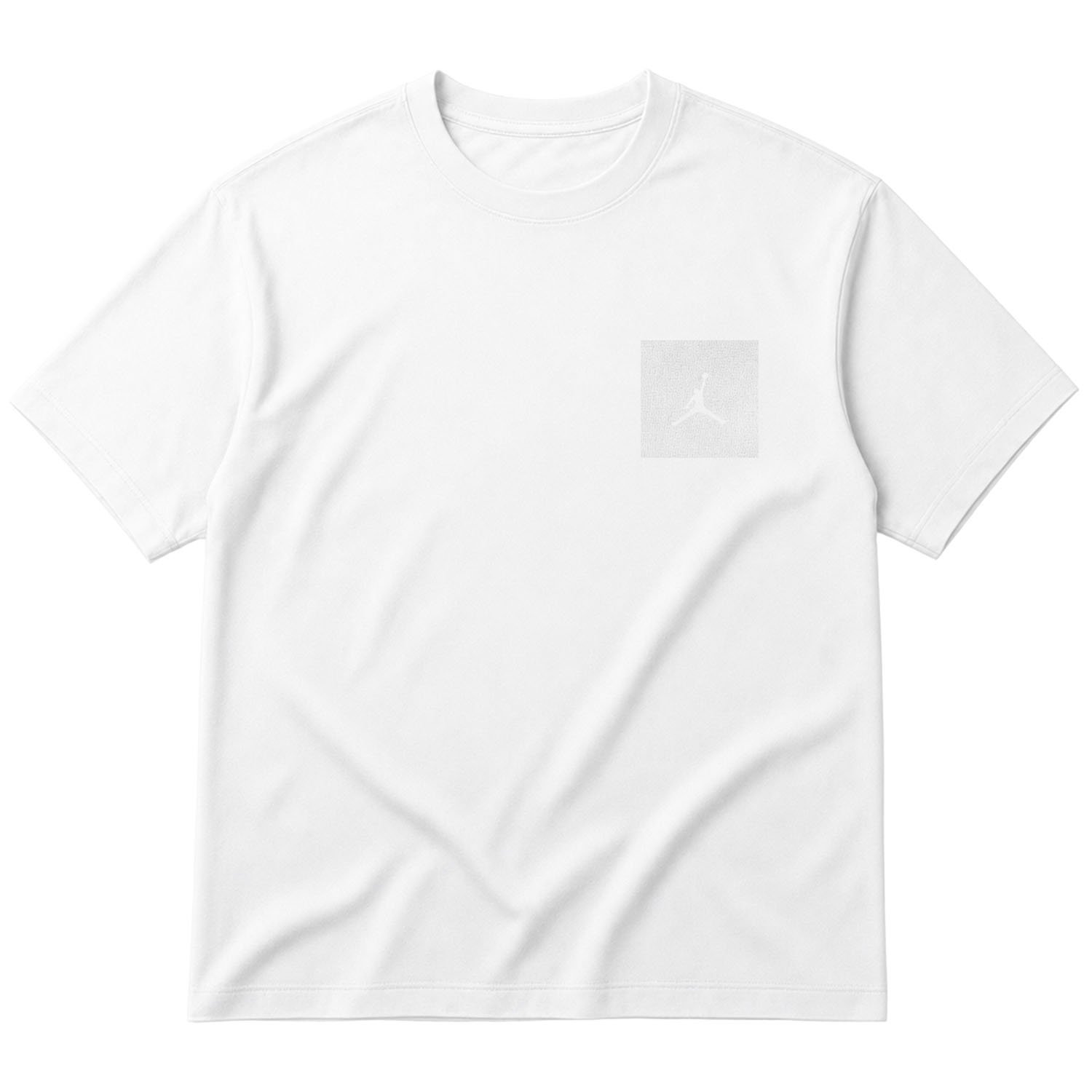 Air Jordan White Patch Oversize Tişört XL - Beyaz