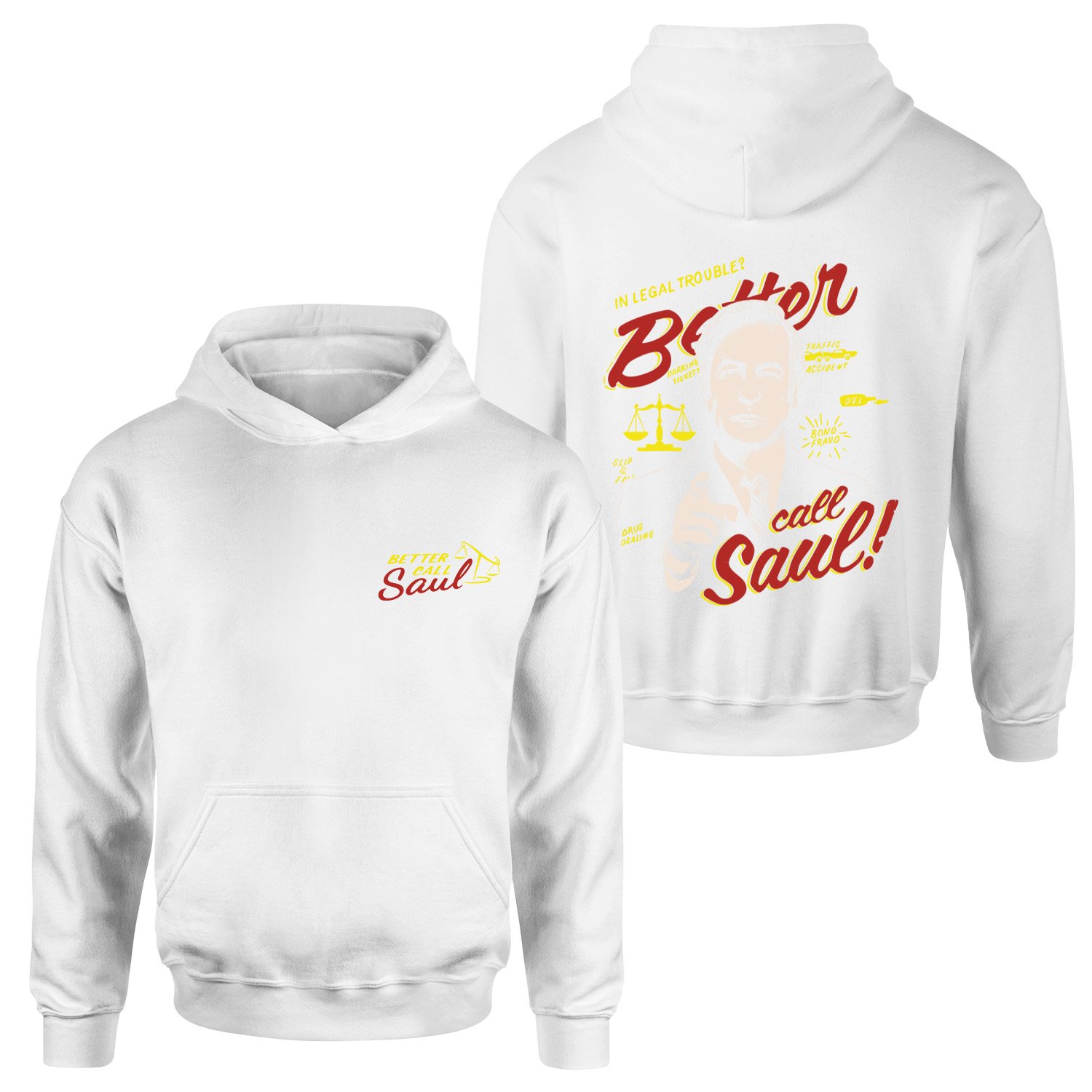 Call Saul Goodman | Better Call Saul Hoodie L - Beyaz
