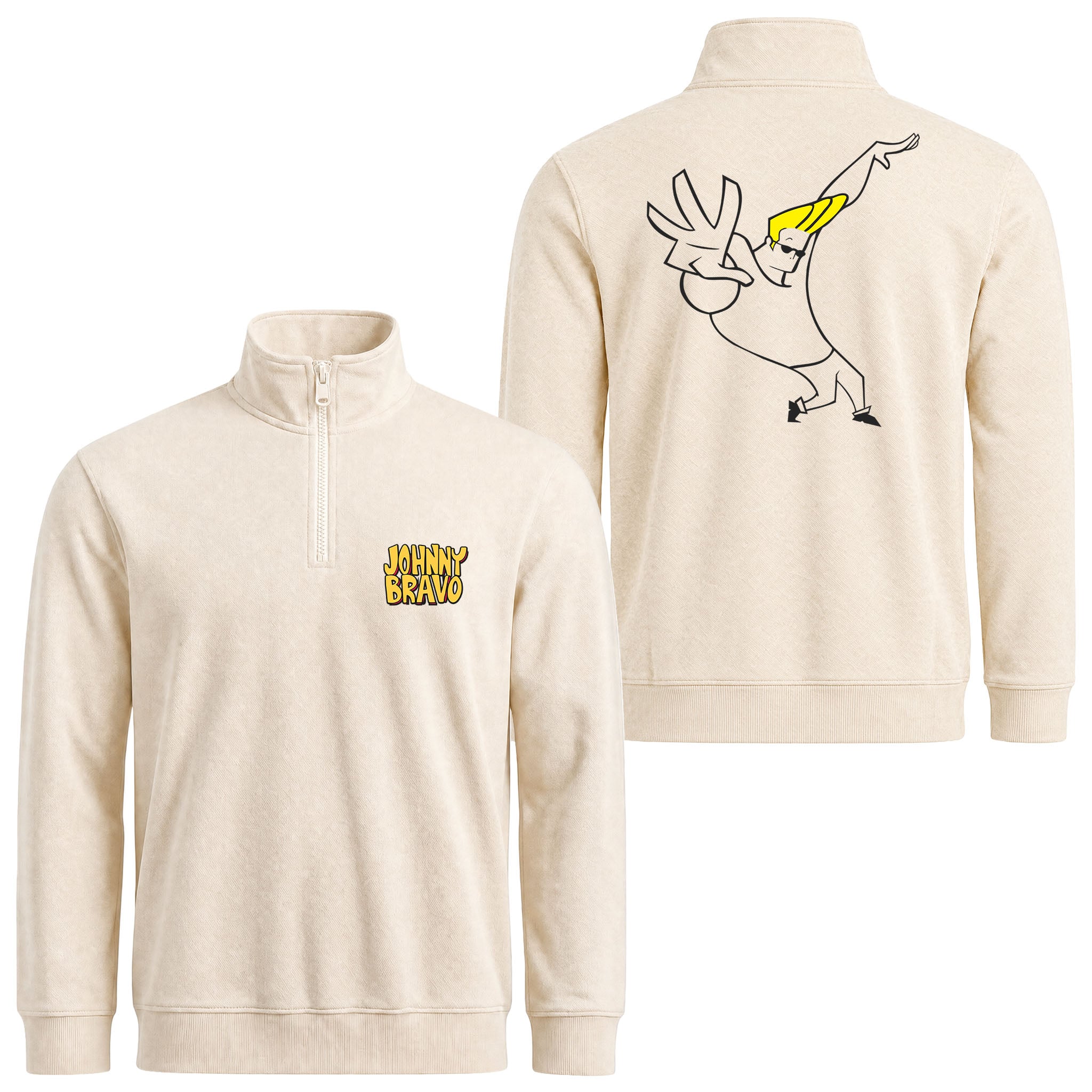 Man I’m Pretty | Johnny Bravo Yarım Fermuarlı Sweatshirt
